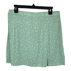 Elodie Skirt a line floral miniskirt tea; white Large L